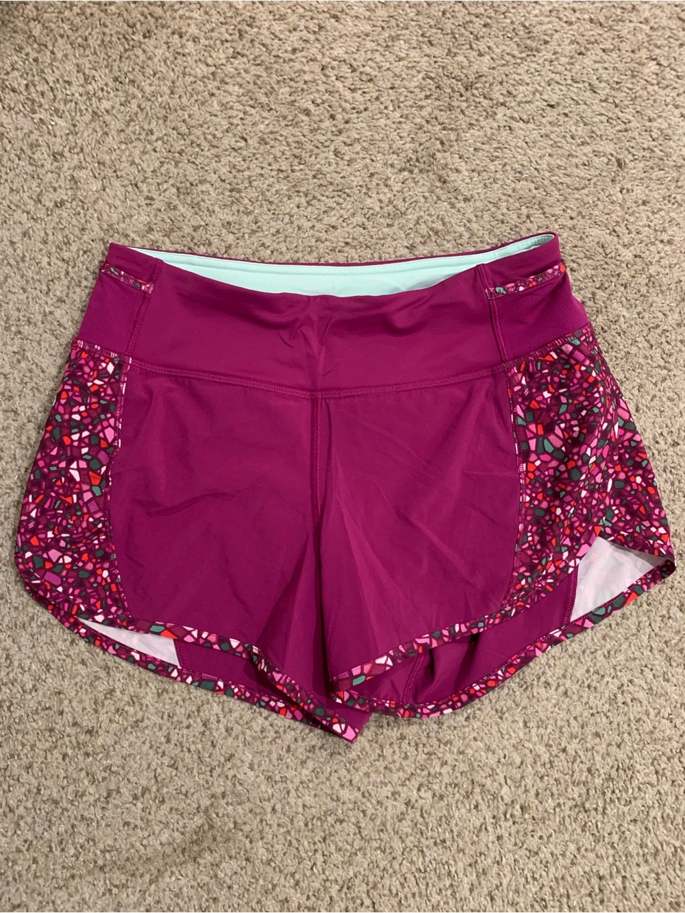 Lululemon Women's Magenta Athletic Running Shorts - No size tag; appears to be S